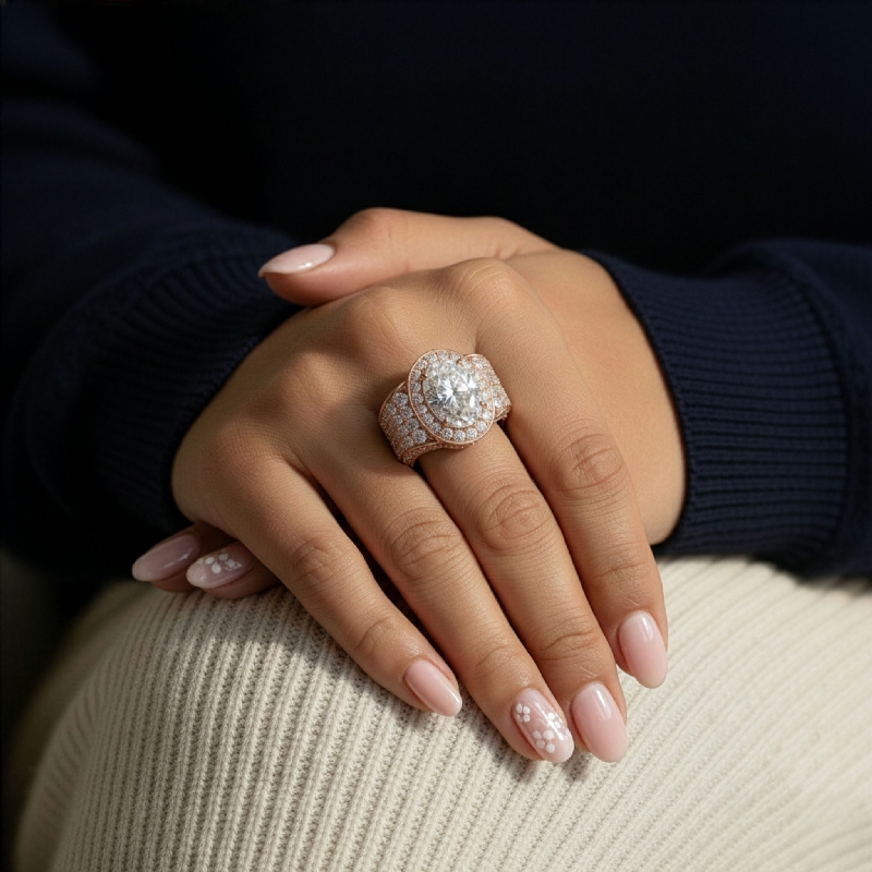  diamond Ring 14k Rose Gold