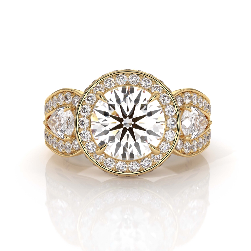  diamond Ring 18k Gold Yellow