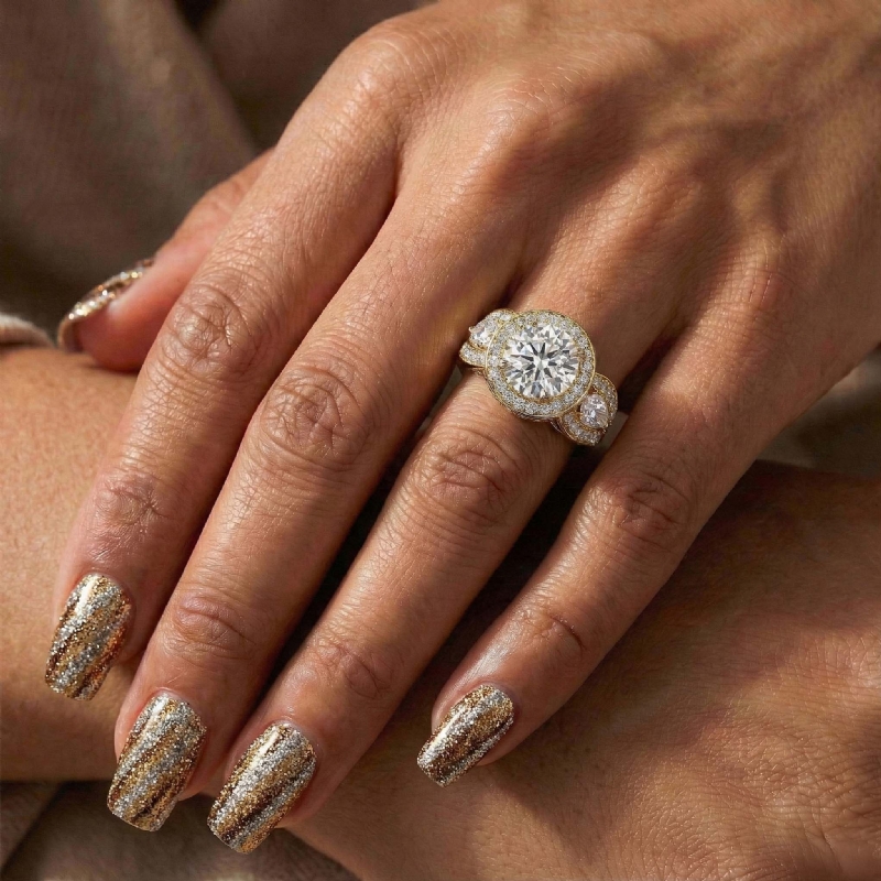  diamond Ring 18k Gold Yellow