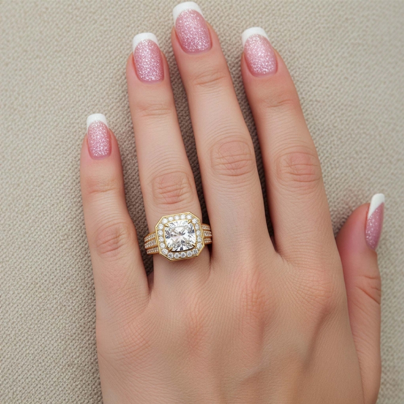  diamond Ring 18k Gold Yellow