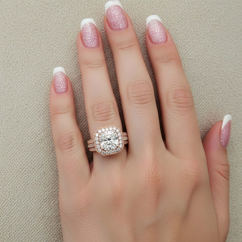  diamond Ring 18k Rose Gold