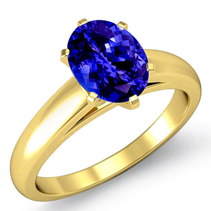  Oval diamond  Ring in 18k Gold Yellow