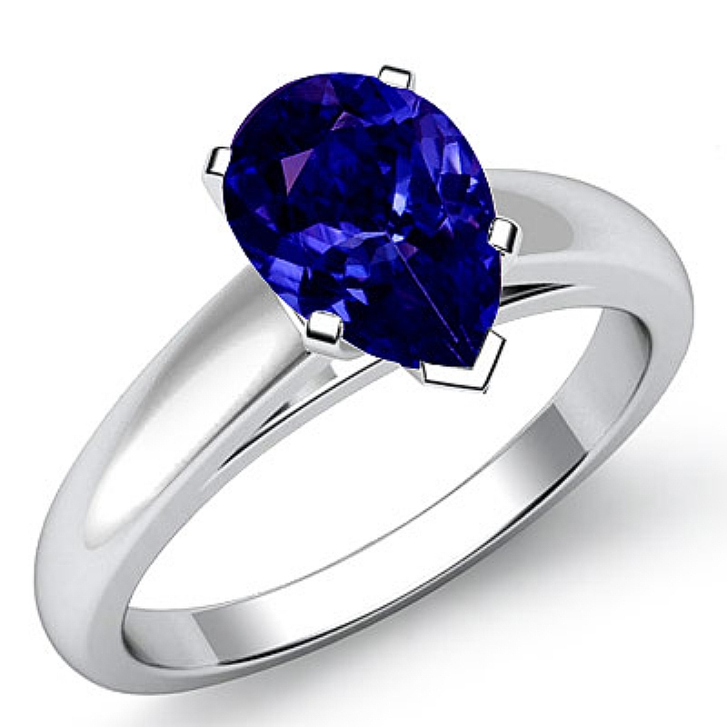  Pear diamond  Ring in 14k Gold White