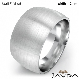 Huge Mens 12mm Solid Platinum 950 Plain Dome Wedding Band Ring 29g 10-10.75 Sz
