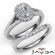 Cathedral Style Bridal Set diamond Ring 14k Gold White