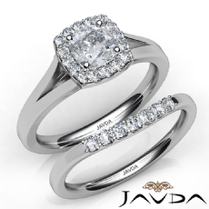 Split Shank Halo Bridal diamond Ring 14k Gold White