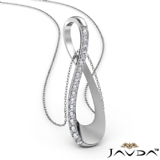 0.26Ct Round Diamond Infinity Pendant Necklace 18 Inch Chain 14k White Gold