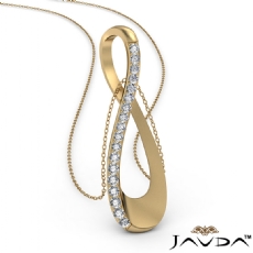 Round Diamond Infinity Pendant Necklace 18 Inch Chain 14k Gold Yellow (0.26Ct. tw.)
