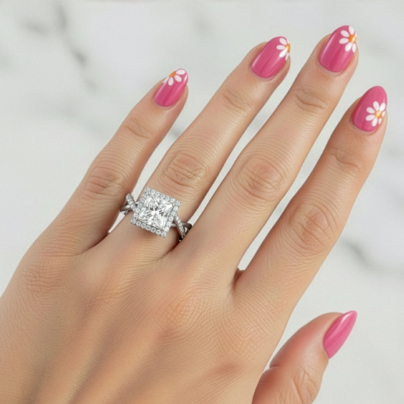  diamond Ring 14k Gold White