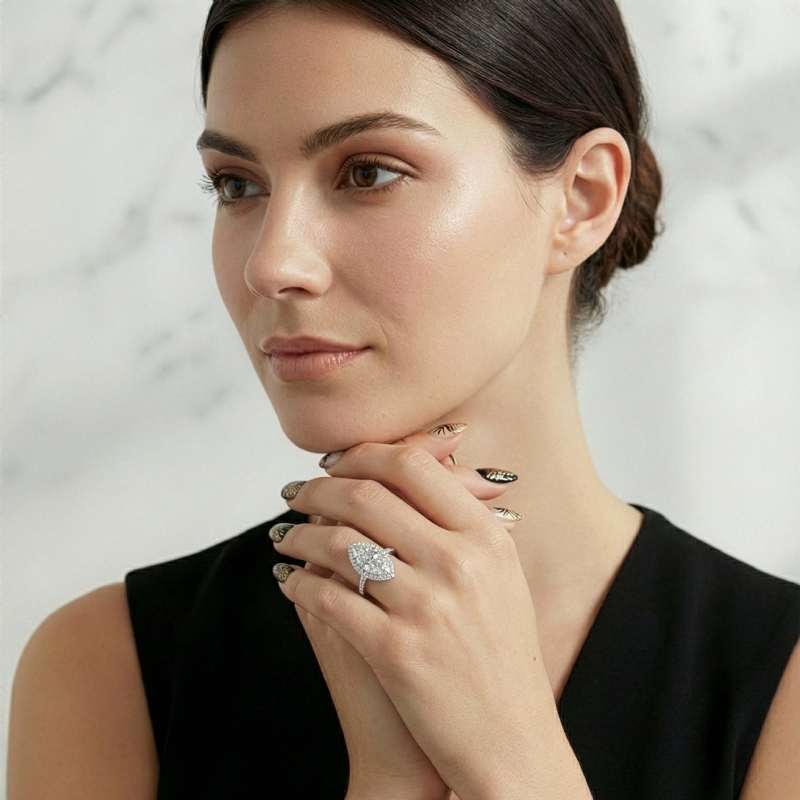  diamond Ring 14k Gold White