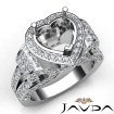 Heart Shape Diamond Engagement Ring Vintage Halo Setting 14k White Gold Semi Mount 2.65Ct - javda.com 