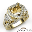 Heart Shape Diamond Engagement Ring Vintage Halo Setting 18k Yellow Gold Semi Mount 2.65Ct - javda.com 