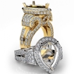 Diamond Engagement Ring Antique & Vintage Pear Semi Mount Halo Setting 14k Yellow Gold 2.4Ct - javda.com 
