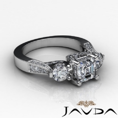Vintage Style 3 Stone diamond Ring 18k Gold White