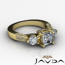 Vintage Style 3 Stone diamond Ring 18k Gold Yellow