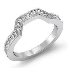 Round Pave Diamond Womens Half Wedding Matching Band 14k White Gold Ring 0.70Ct