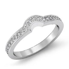 0.35Ct Pave Diamond Wedding Band Matching Set 14k White Gold