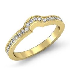 Pave Diamond Wedding Band Matching Set 18k Gold Yellow (0.35Ct. tw.)