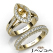 Pave Diamond Engagement Ring Bridal Sets 14k Yellow Gold Marquise Semi Mount 1.7Ct - javda.com 