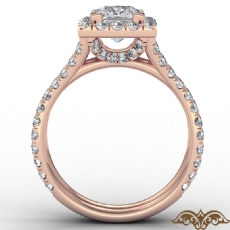 Cathedral Halo French Pave diamond Ring 18k Rose Gold
