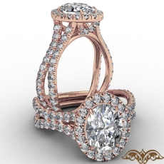 Cathedral Halo French Pave diamond  18k Rose Gold