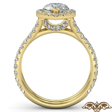 Cathedral Halo French Pave diamond  14k Gold Yellow