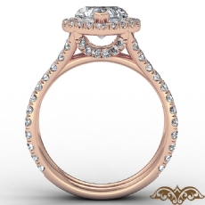 Cathedral Halo French Pave diamond  14k Rose Gold
