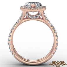 Cathedral Halo French Pave diamond Ring 18k Rose Gold