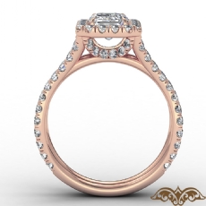 Cathedral Halo French Pave diamond  14k Rose Gold