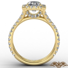 Cathedral Halo French Pave diamond  18k Gold Yellow