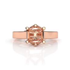 4.5g Six Prong Solitaire Trellis Engagement Ring Setting14k Rose Gold Semi Mount