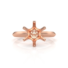 4g Six Prong Knife Edge Solitaire Engagement Ring Setting 14k Rose Gold 3mm Semi Mount
