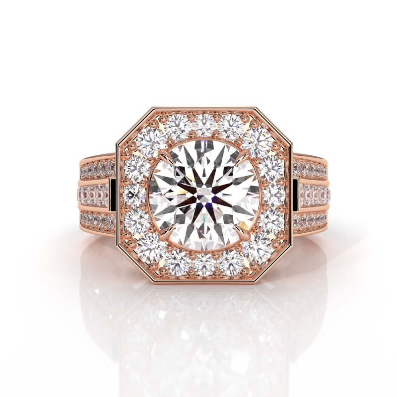  diamond Ring 18k Rose Gold