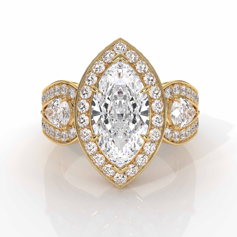  diamond Ring 18k Gold Yellow