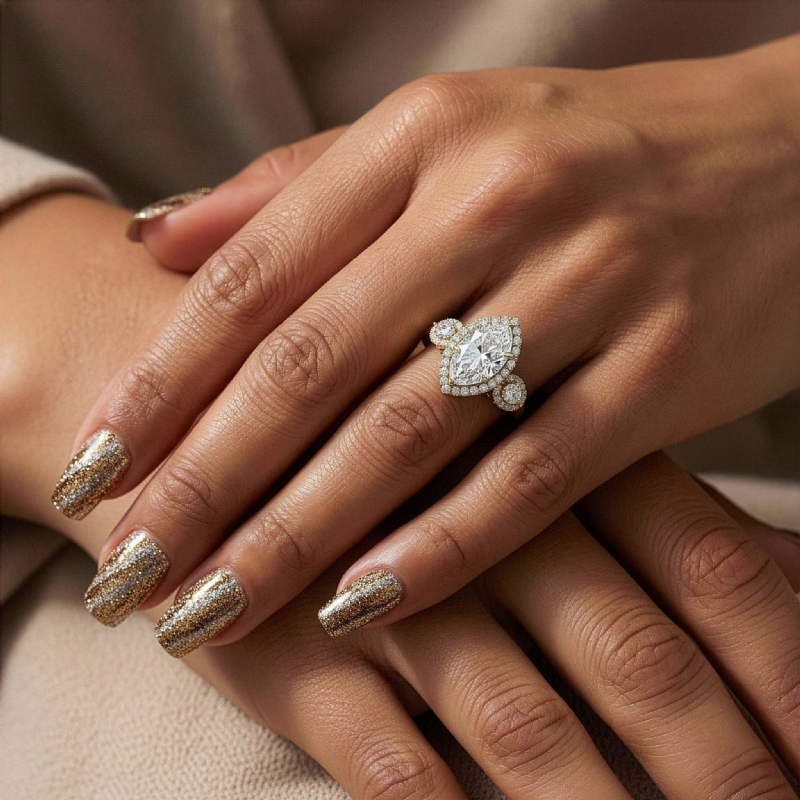  diamond Ring 18k Gold Yellow