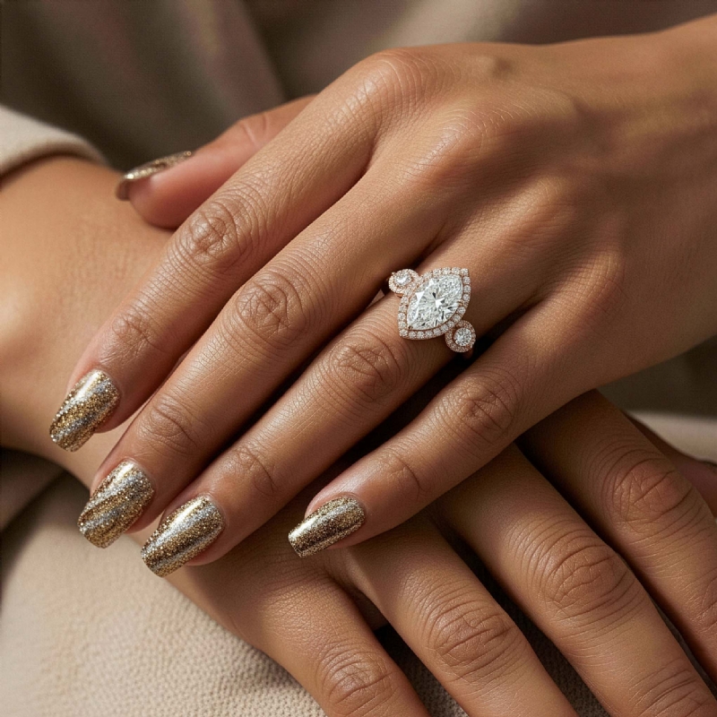  diamond Ring 18k Rose Gold