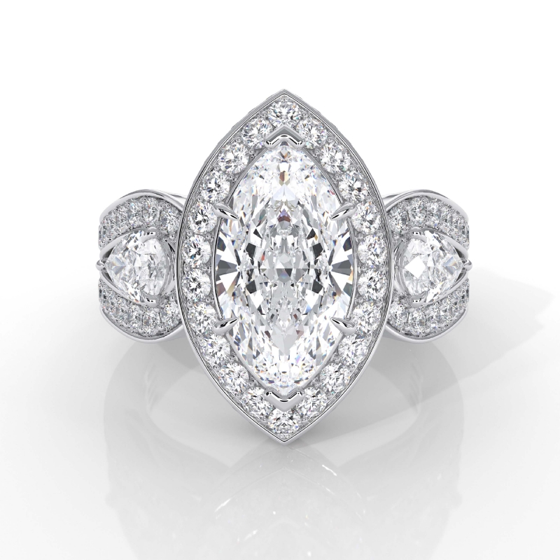  diamond Ring 14k Gold White