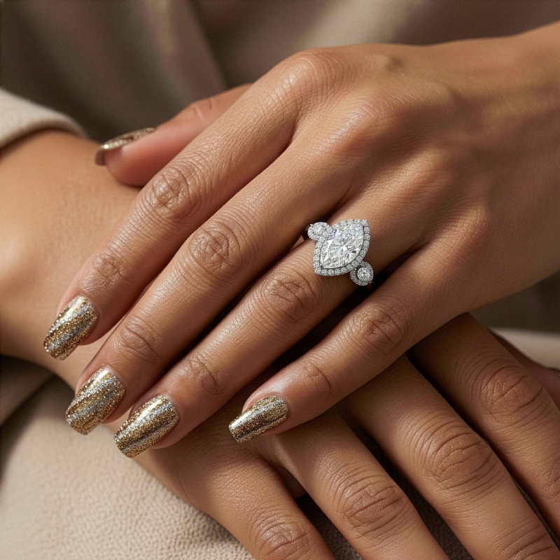  diamond Ring 14k Gold White