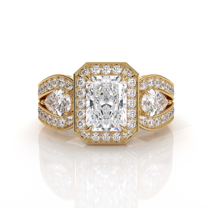  diamond Ring 18k Gold Yellow