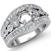 Diamond Engagement Round Cut Ring 18k Gold White Halo Setting Semi Mount 0.75Ct