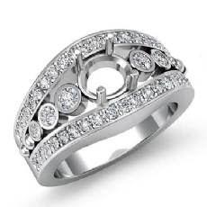 Diamond Engagement Round Cut Ring 14K White Gold Halo Setting Semi Mount 0.75Ct