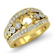 Diamond Engagement Round Cut Ring 18k Yellow Gold Halo Setting Semi Mount 0.75Ct - javda.com 