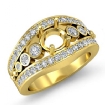 Diamond Engagement Round Cut Ring 14k Yellow Gold Halo Setting Semi Mount 0.75Ct - javda.com 