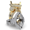 Marquise Diamond Engagement Ring 18k Yellow Gold Vintage Halo Setting Semi Mount 2.75Ct - javda.com 