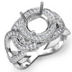 Halo Diamond Engagement Round Semi Mount Ring Platinum 950 1.3Ct - javda.com 