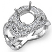 Halo Diamond Engagement Round Semi Mount Ring 18k White Gold 1.3Ct - javda.com 