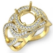 Halo Diamond Engagement Round Semi Mount Ring 18k Yellow Gold 1.3Ct - javda.com 