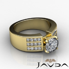 Channel Set Sidestone diamond Ring 14k Gold Yellow