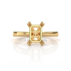 6.5g Emerald Diamond Semi Mount Solitaire Engagement Ring Setting 18k Gold Yellow