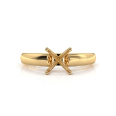 6g Diamond Solitaire Semi Mount Engagement Ring Cathedral Setting 18k Gold Yellow